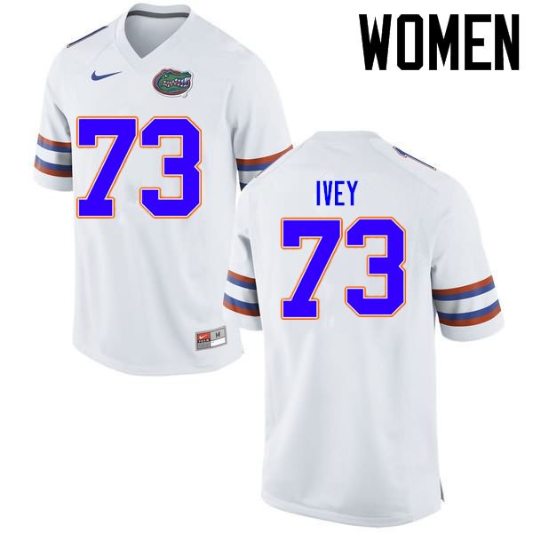 NCAA Florida Gators Martez Ivey Women's #73 Nike White Stitched Authentic College Football Jersey KVP2664TS